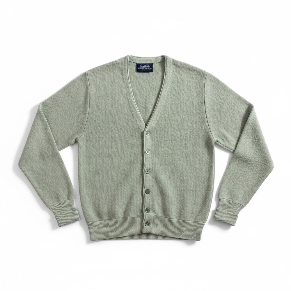Vintage Arnold Palmer Robert Bruce Cardigan Sweater Mens Medium Sage Green USA